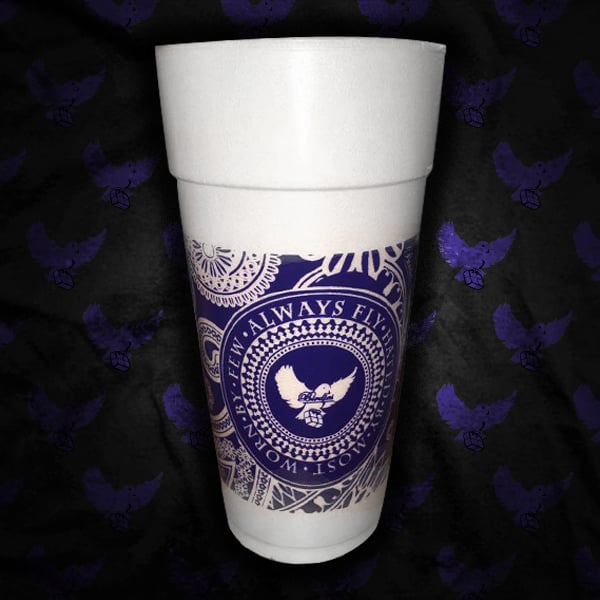 Image of Blue Bandana Styrofoam Cup (5 For $20.00)