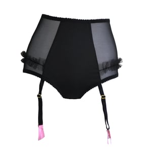 Image of ROSIE Ouvert Black Silk suspender high brief