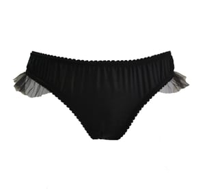 Image of ROSIE Black silk and Tulle Ruffled Knicker 