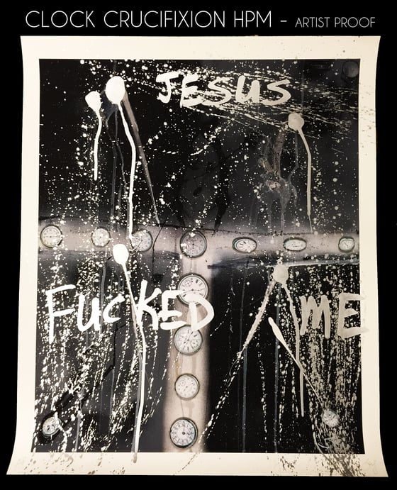 Image of Clock Crucifixion - Hand Painted Artist Proof
