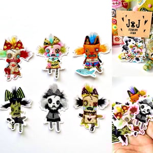 Image of 6Pack 3” Vinyl Monster Stickers Gloss