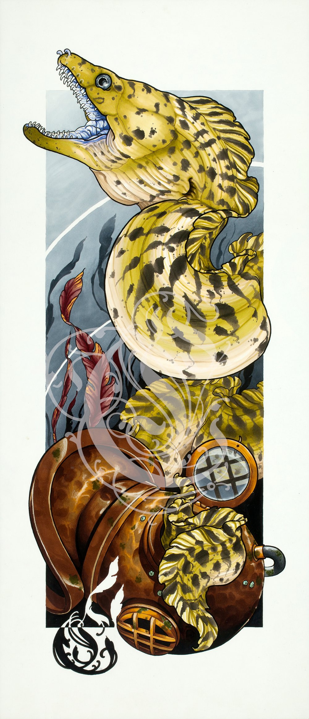 Image of 12 1/2"x28 1/3" Moray Eel Fine Art Print