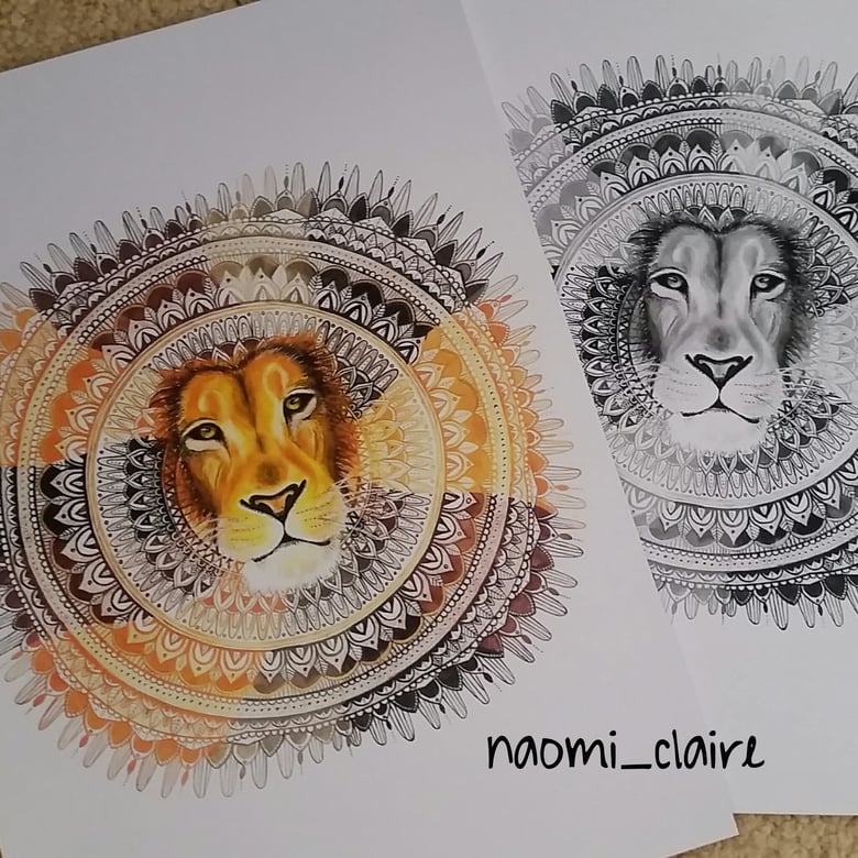 Image of Lion Mandala Print 