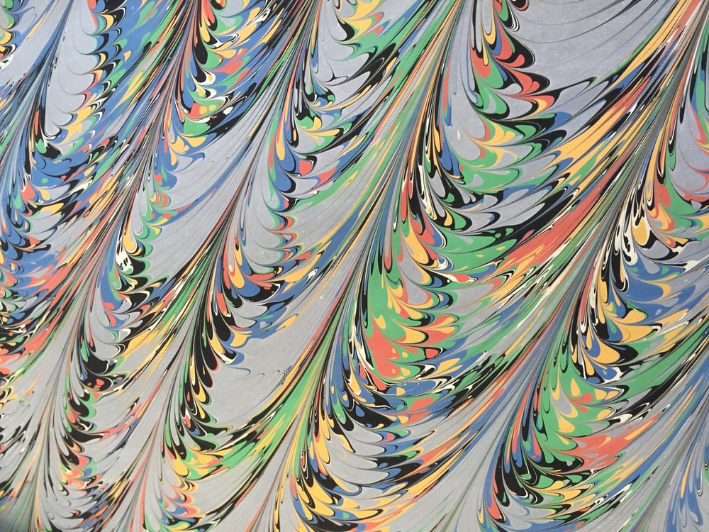 Marbled Paper #46 'Diagonal comb' | Jemma Lewis Marbling and Design