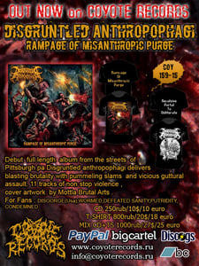 Image of DISGRUNTLED ANTROPOPHAGI Rampage Of Misanthropic Purge CD/TS