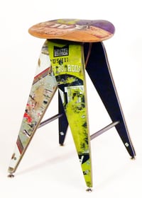 Image 1 of Recycled Skateboard Barstool - 25" Counter Height Stool 