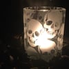 Large Skulls Halloween Tealight Holder