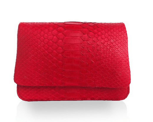 Image of Python Leather WOC - Red