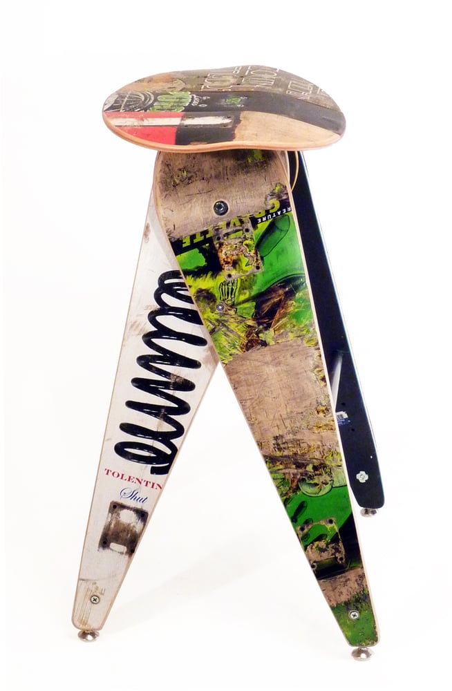 Image of Recycled Skateboard Barstool - 29" Bar Height Stool 