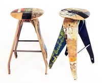 Image 2 of Recycled Skateboard Barstool - 29" Bar Height Stool 