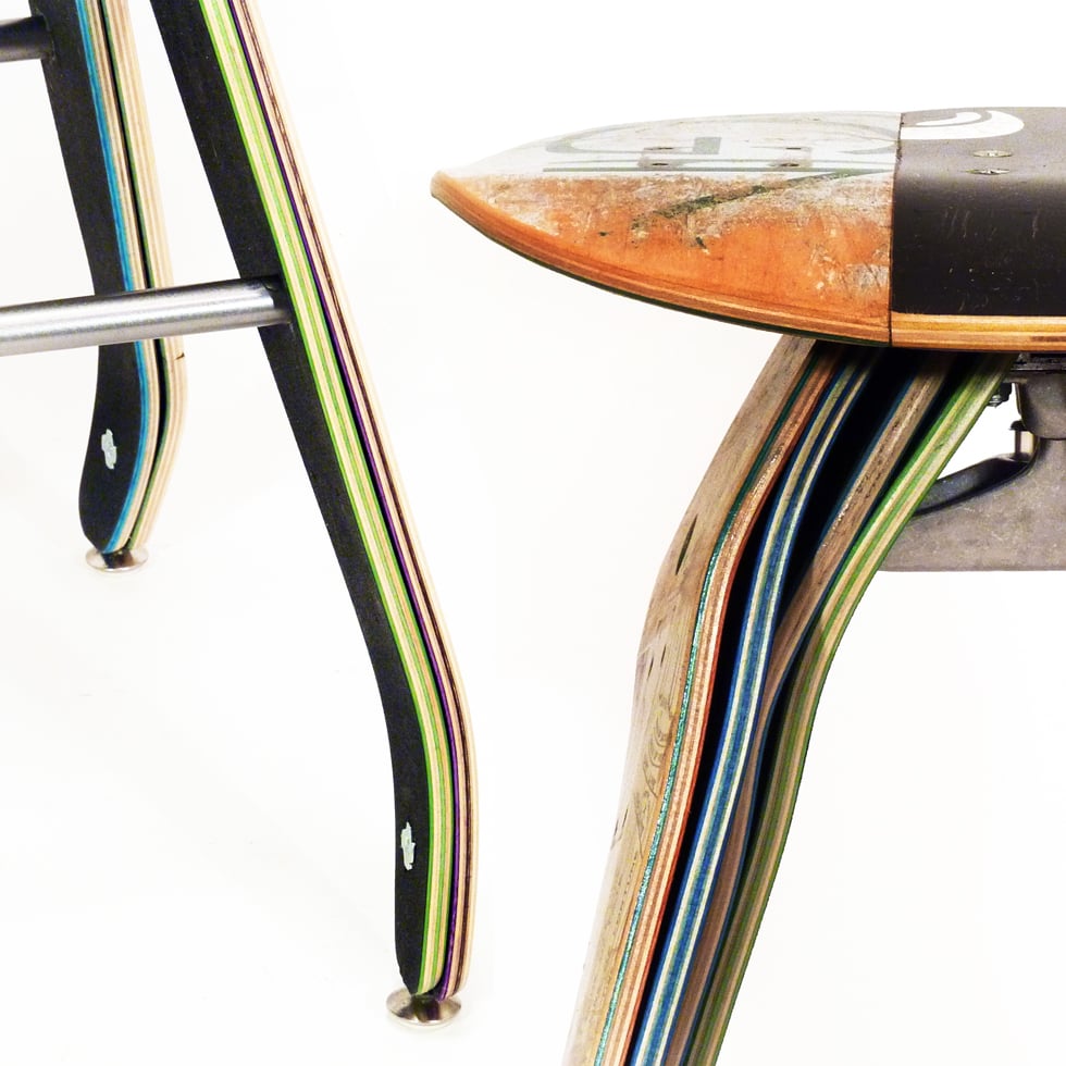 Image of Recycled Skateboard Barstool - 29" Bar Height Stool 