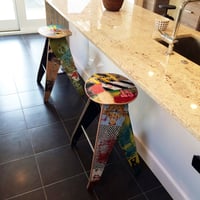 Image 4 of Recycled Skateboard Barstool - 29" Bar Height Stool 