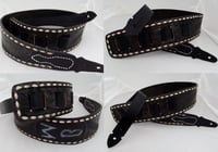 Image 4 of Custom Hand Tooled Leather guitar strap. Your image/design or idea.