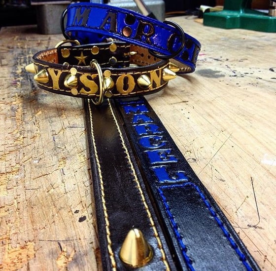 Image of One Inch Personalized Leather Collar