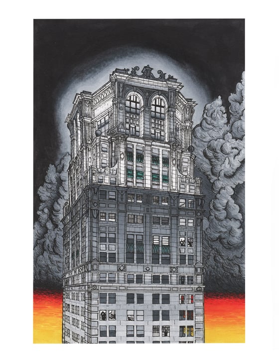 Image of Lit Up David Broderick Tower