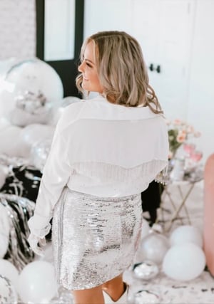Image of Ready for the Night Rhinestone Fringe Top