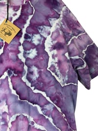 Image 8 of L Adult Combed Cotton Tee in Purple Haze Geode Ice Dye