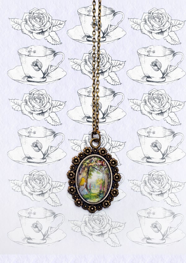 Image of 'Alice meets the Cheshire Cat' Pendant