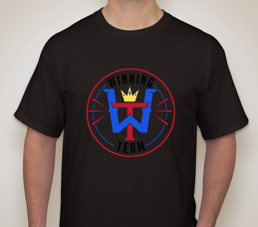 Image of Winning Team Color Logo Black T-Shirt