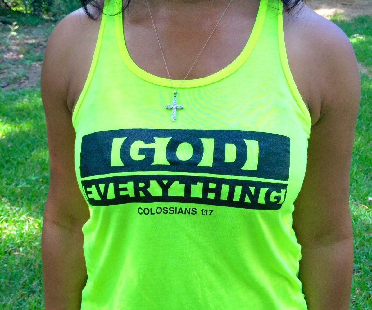 Image of God Over Everything Neon Tank