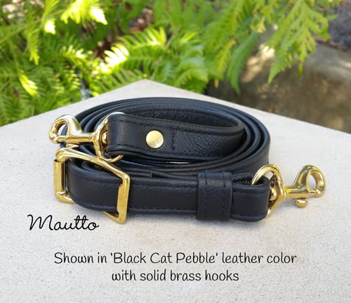 Image of Adjustable Crossbody Bag Strap - Choose Leather Color - 55" Maximum Length, 3/4" Wide, #19 Hooks