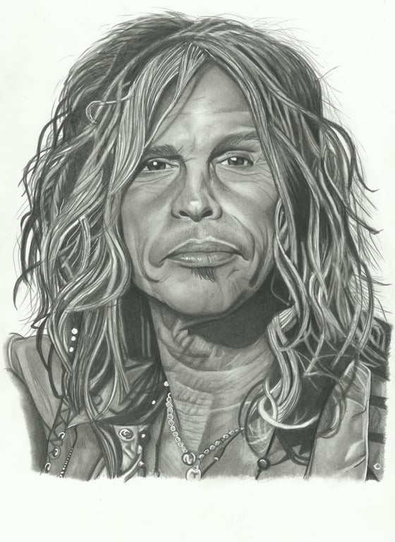 Image of Hand Drawn Original Steven Tyler Portrait