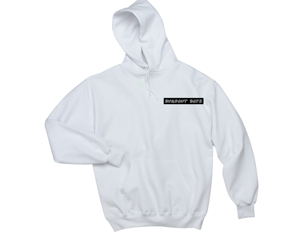 Image of BURNOUT BOYZ OG WHITE HOODIE 