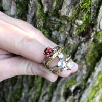 Image 4 of Portuguese cut blush tourmaline engagement ring