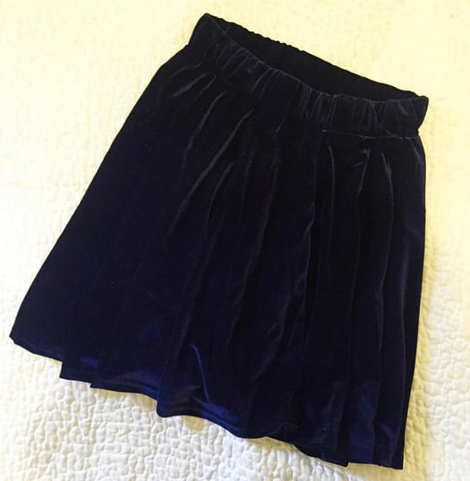 Image of Navy Velvet Skirt