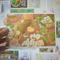 Image 1 of Butter Dog Veggie Market Postcard/ Art Print