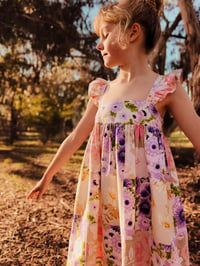 Image 5 of Custom Vintage Fabric Flower Girl Dresses for Abigail