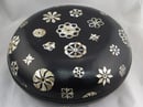 Image of VINTAGE CHINESE BLACK CINNABAR BOWL WITH MOTHER OF PEARL INLAY