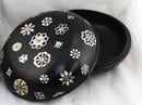 Image of VINTAGE CHINESE BLACK CINNABAR BOWL WITH MOTHER OF PEARL INLAY
