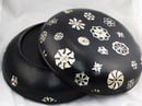 Image of VINTAGE CHINESE BLACK CINNABAR BOWL WITH MOTHER OF PEARL INLAY