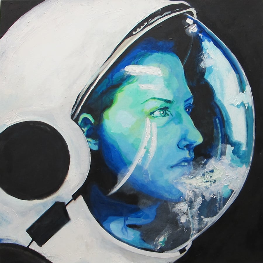 Image of limited edition print of "Astronaut with Breath on Helmet"