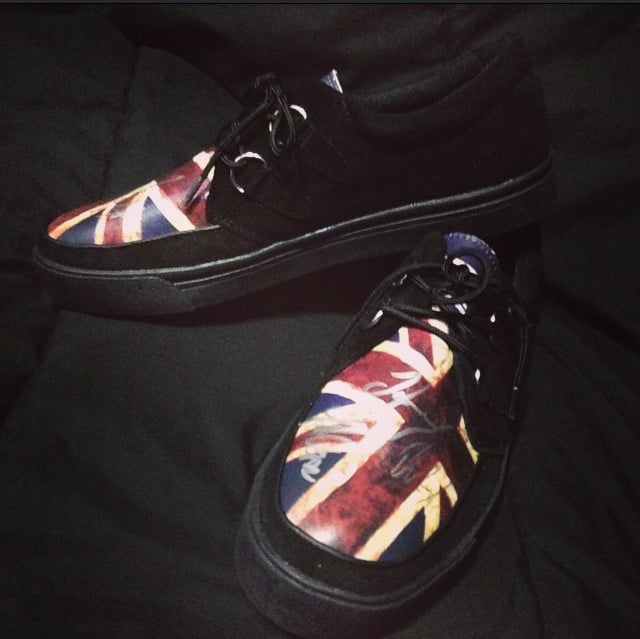 Image of One of a Kind - Autographed Official TUK Union Jack Creepers  