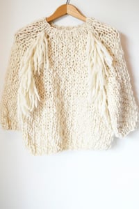 Image 4 of Kingston sweater in merino wool (w/ optional fringe detail)