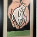 Image of "THE WORLD'S TINIEST FAT CAT" ONE OF A KIND FRAMED LUNCH BAG ART 