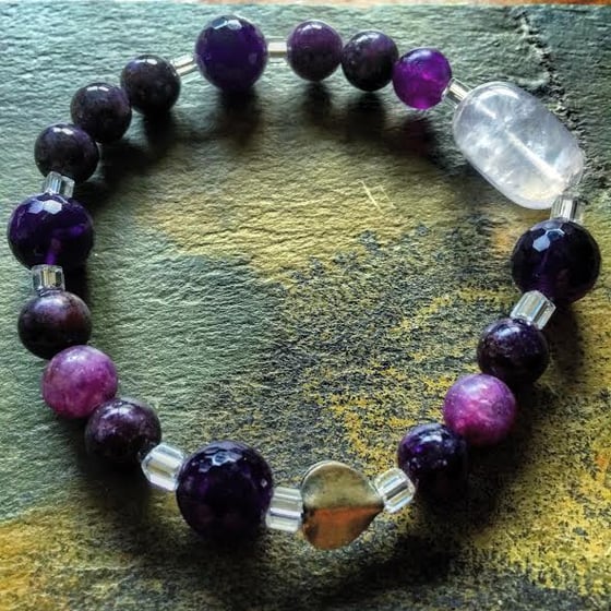 Image of Awakening and Deep Emotional Healing with Lepidolite and Amethyst and Rose Quartz