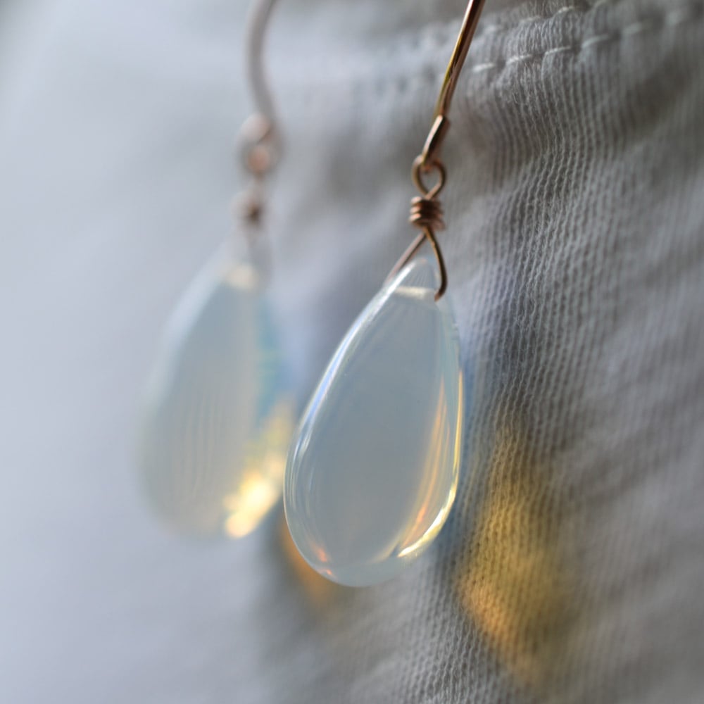 Image of Opalite glass earrings, medium