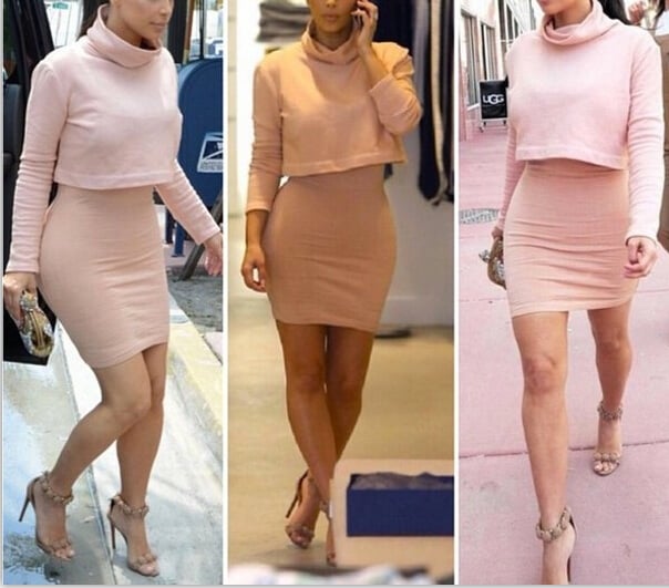 Image of HOT FASHION SHOW BODY TWO-PIECE LONG-SLEEVED DRESS A