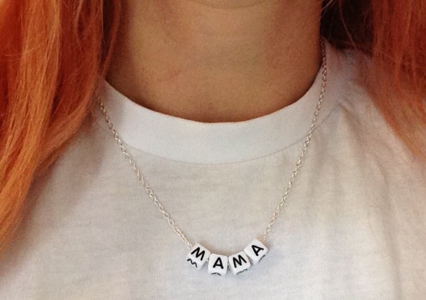 Image of silver chain mama necklace