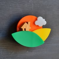 Countryside Sunset Brooch