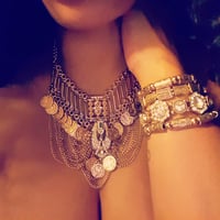 Vintage Boho Coins Necklace Set