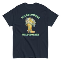Image 3 of Unisex classic tee, Wildflowers Wild Horses Cowgirl Western Boot Sunflowers Tee