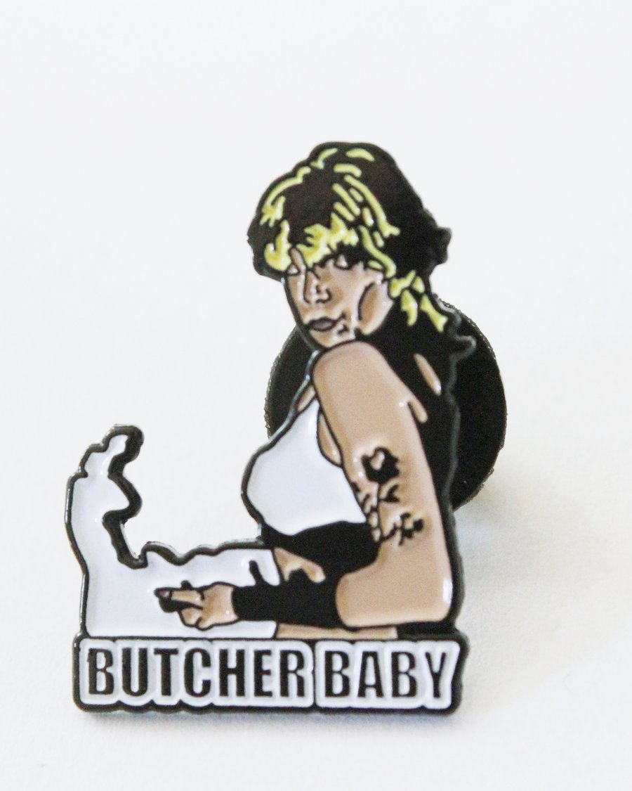 Image of 1" Wendy O Williams / Plasmatics Enamel Lapel Pin