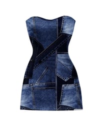 Image 1 of Blue/Navy Printed Dress
