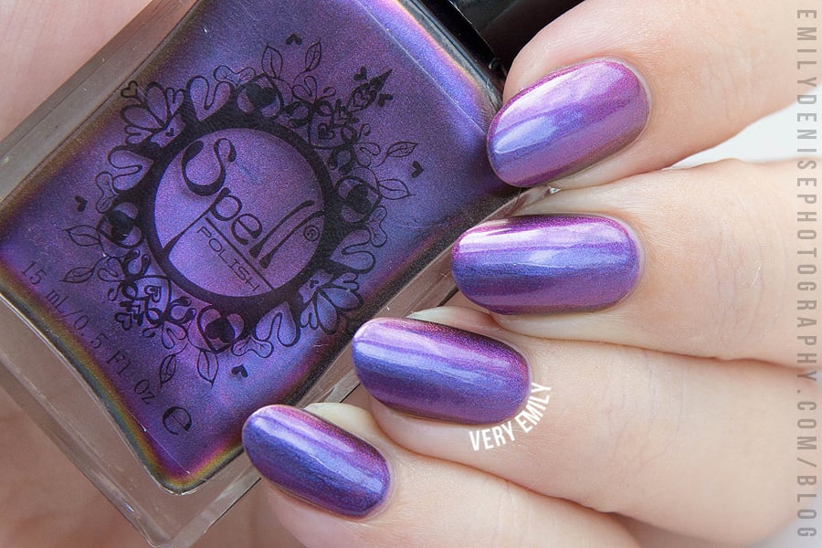 Image of ~Shyster~ dark plum/violet/gold multichrome Spell nail polish "Revenge of the Duds"!