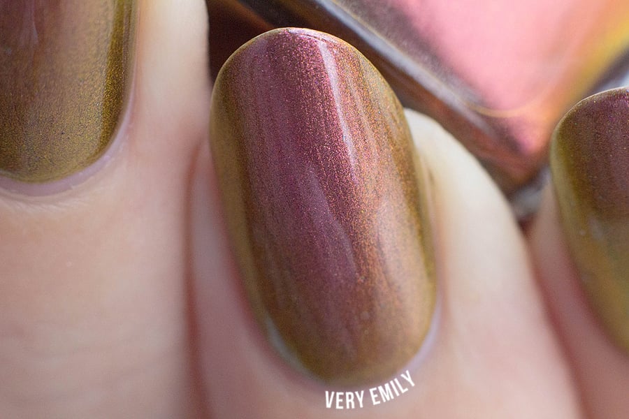 Image of ~Old Fogey~ burgundy/gold/green multichrome Spell nail polish "Revenge of the Duds"!
