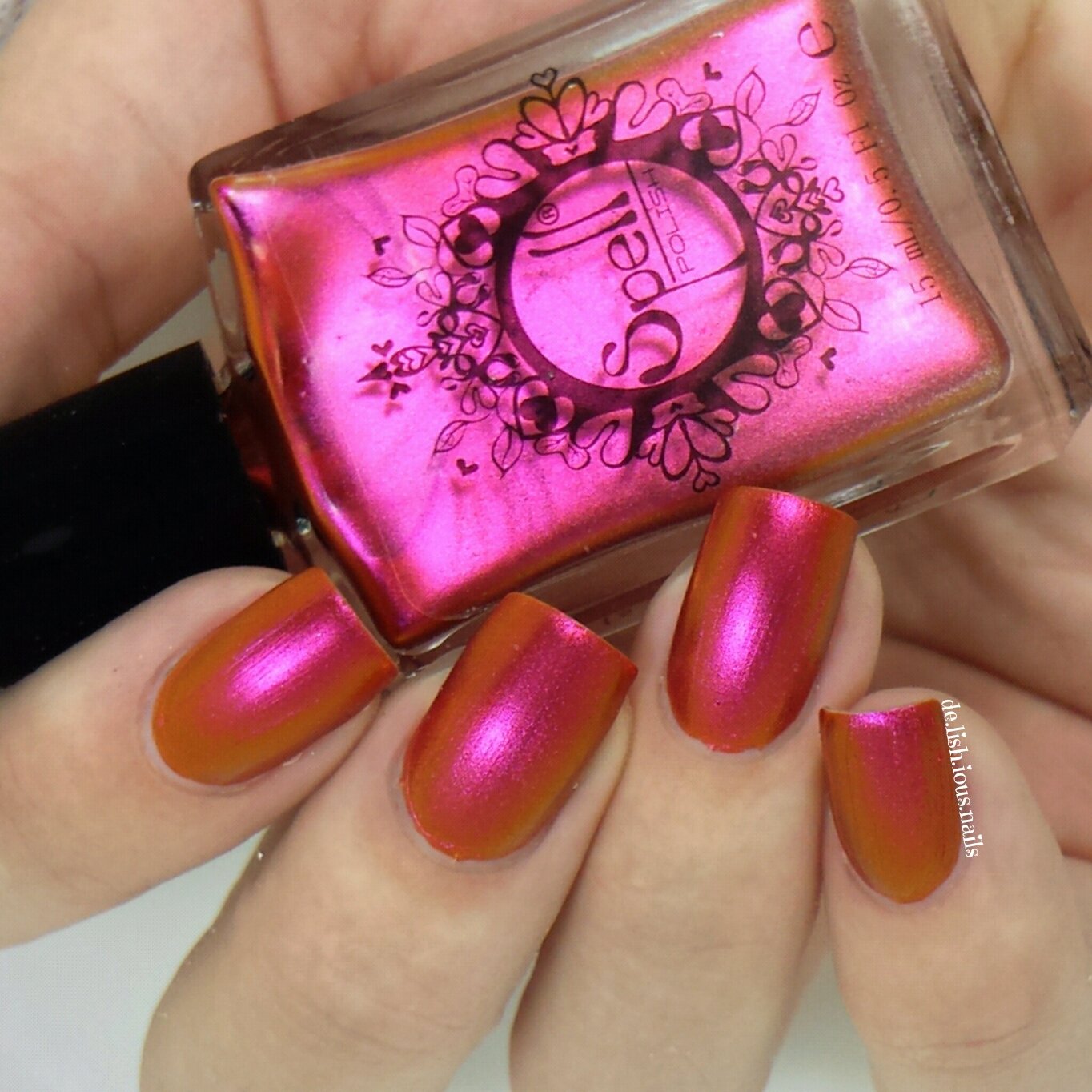 Gumshoe magenta/orange duochrome Spell nail polish "Revenge of the